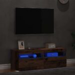 Meubles TV avec lumières LED 2 pcs vieux bois bois d'ingénierie – Image 2