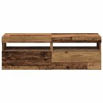 Meubles TV avec lumières LED 2 pcs vieux bois bois d'ingénierie – Image 6