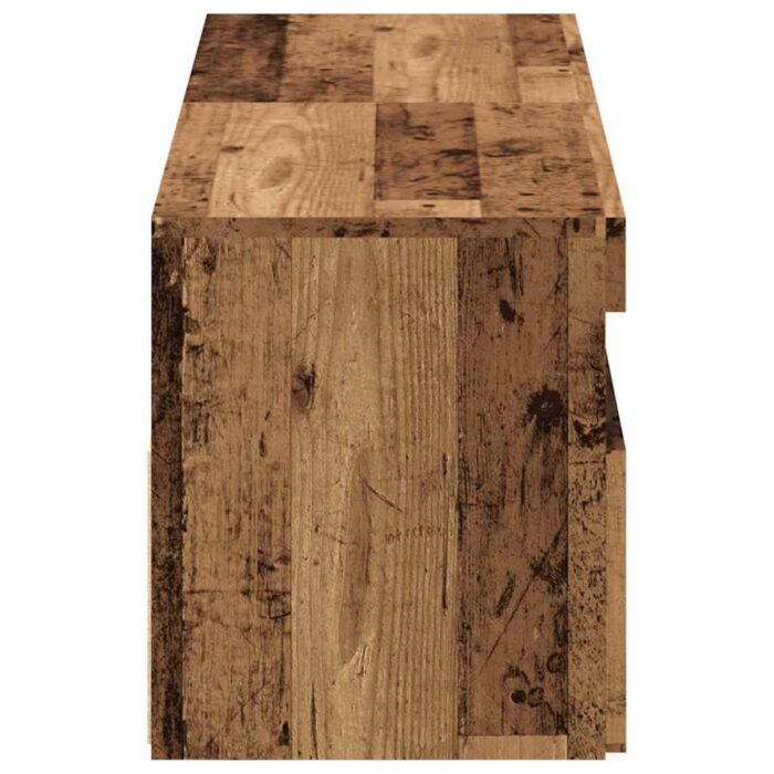 Meubles TV avec lumières LED 2 pcs vieux bois bois d'ingénierie – Image 7