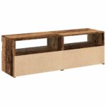 Meubles TV avec lumières LED 2 pcs vieux bois bois d'ingénierie – Image 8