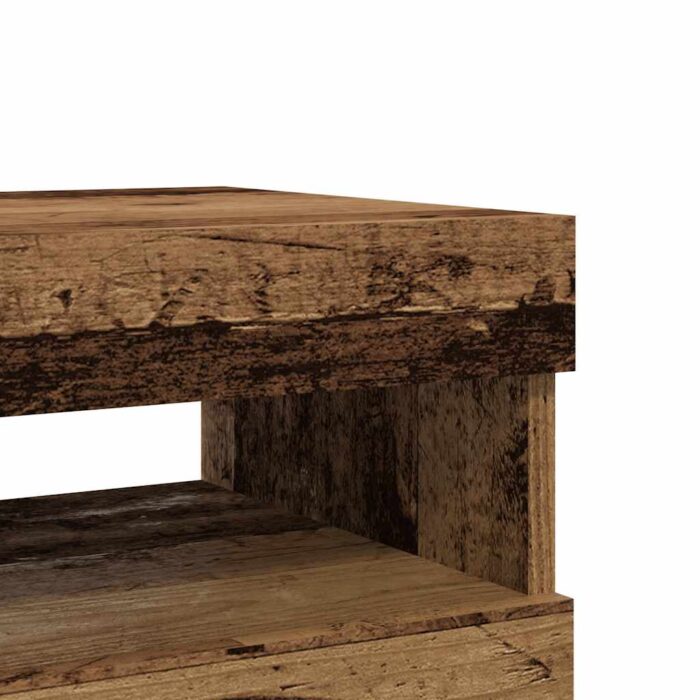 Meubles TV avec lumières LED 2 pcs vieux bois bois d'ingénierie – Image 9