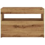 Meuble TV avec lumières LED chêne artisanal bois d'ingénierie – Image 5