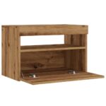 Meuble TV avec lumières LED chêne artisanal bois d'ingénierie – Image 8
