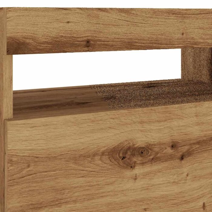 Meuble TV avec lumières LED chêne artisanal bois d'ingénierie – Image 9