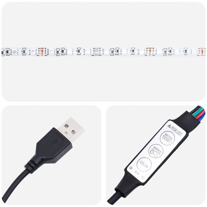 Meubles TV avec lumières LED 2 pcs chêne artisanal – Image 10