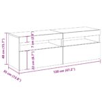 Meubles TV avec lumières LED 2 pcs chêne artisanal – Image 12