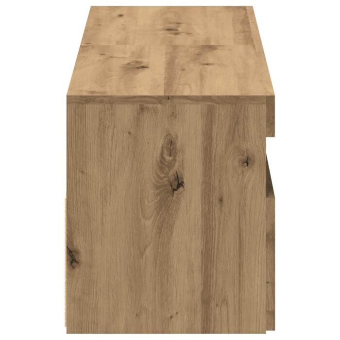 Meubles TV avec lumières LED 2 pcs chêne artisanal – Image 7
