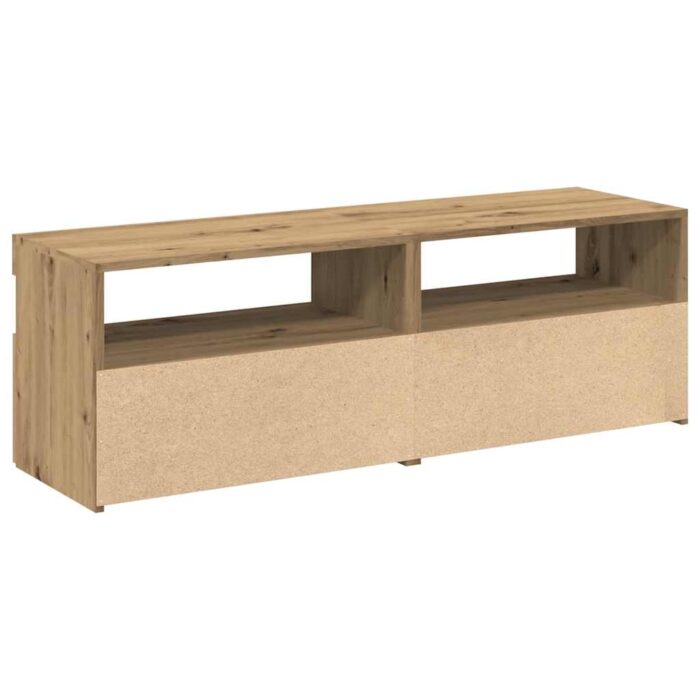 Meubles TV avec lumières LED 2 pcs chêne artisanal – Image 8