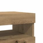 Meubles TV avec lumières LED 2 pcs chêne artisanal – Image 9