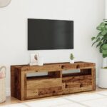 Meuble TV avec lumières LED vieux bois bois d'ingénierie – Image 3