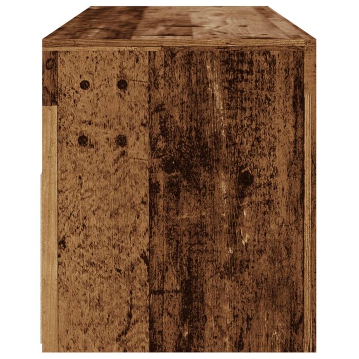 Meuble TV avec lumières LED vieux bois bois d'ingénierie – Image 6