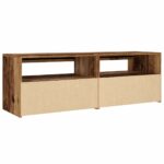 Meuble TV avec lumières LED vieux bois bois d'ingénierie – Image 7