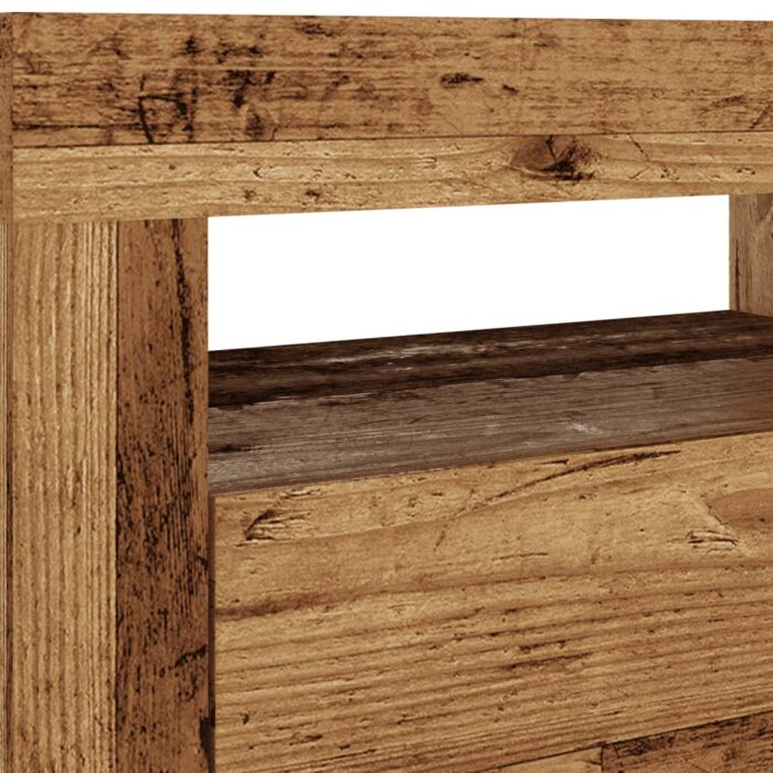Meuble TV avec lumières LED vieux bois bois d'ingénierie – Image 9