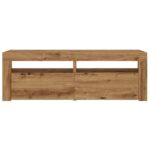 Meuble TV avec lumières LED chêne artisanal bois d'ingénierie – Image 5