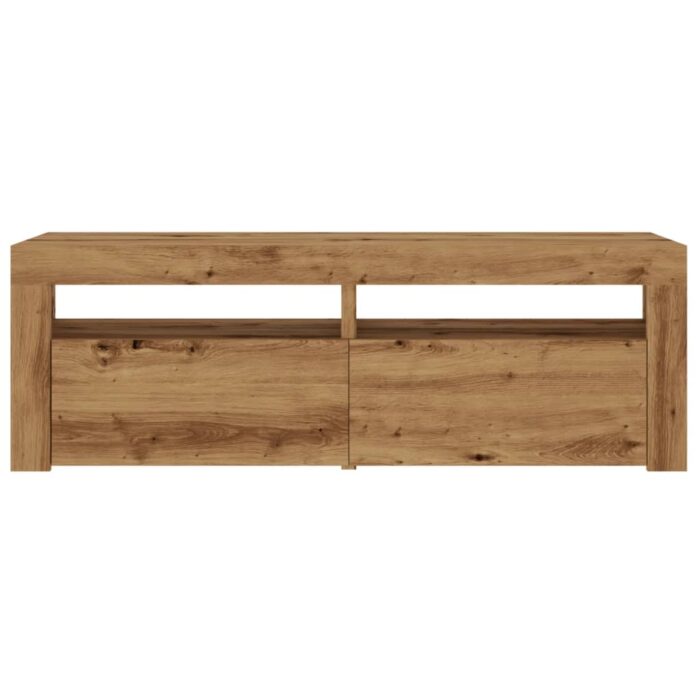 Meuble TV avec lumières LED chêne artisanal bois d'ingénierie – Image 5
