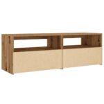 Meuble TV avec lumières LED chêne artisanal bois d'ingénierie – Image 7
