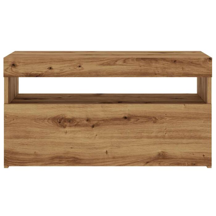 Meubles TV avec lumières LED 2 pcs chêne artisanal – Image 5