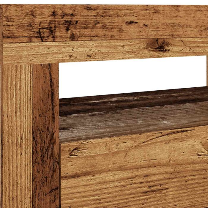 Meuble TV avec lumières LED vieux bois bois d'ingénierie – Image 9