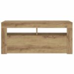 Meuble TV avec lumières LED chêne artisanal bois d'ingénierie – Image 5