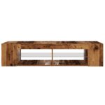Meuble TV avec lumières LED vieux bois bois d'ingénierie – Image 5