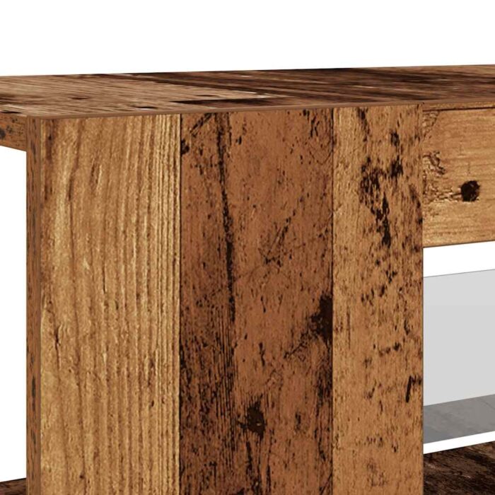 Meuble TV avec lumières LED vieux bois bois d'ingénierie – Image 8