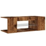 Meuble TV avec lumières LED vieux bois bois d'ingénierie – Image 4