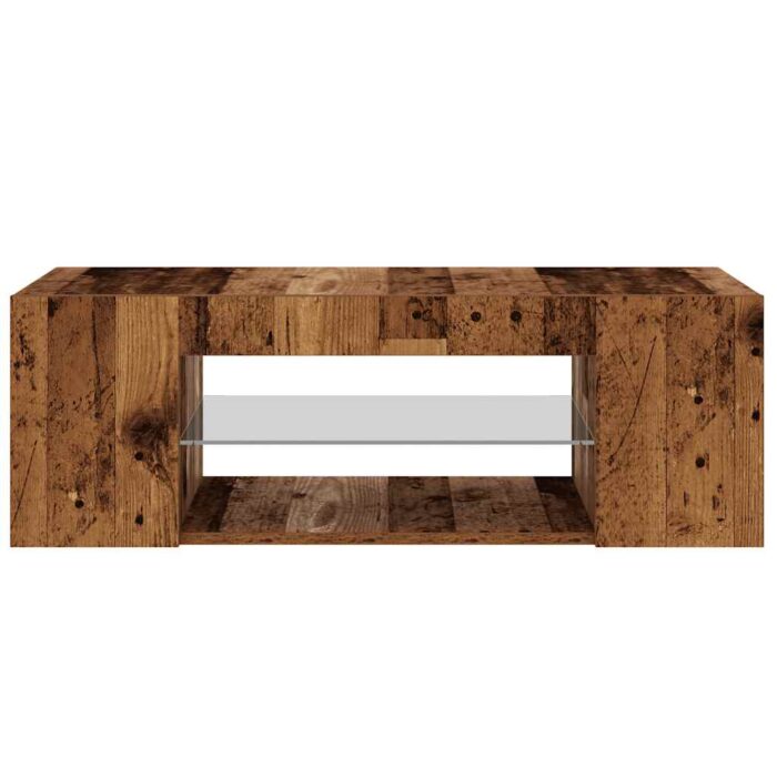 Meuble TV avec lumières LED vieux bois bois d'ingénierie – Image 5