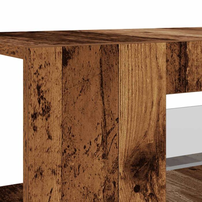 Meuble TV avec lumières LED vieux bois bois d'ingénierie – Image 8