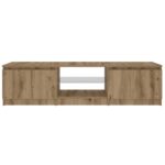 Meuble TV avec lumières LED chêne artisanal bois d'ingénierie – Image 5