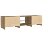 Meuble TV avec lumières LED chêne artisanal bois d'ingénierie – Image 7