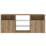 Meuble TV avec lumières LED chêne artisanal bois d'ingénierie – Image 5