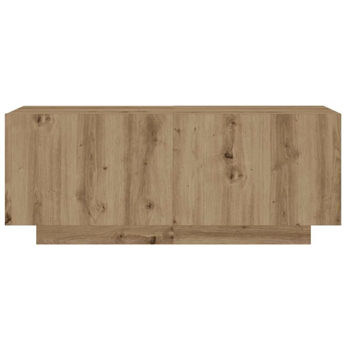 Meuble TV chêne artisanal 100x35x40 cm bois d'ingénierie – Image 2