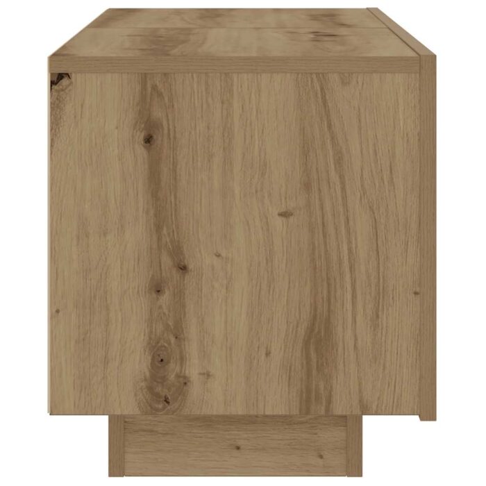 Meuble TV chêne artisanal 100x35x40 cm bois d'ingénierie – Image 3