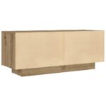 Meuble TV chêne artisanal 100x35x40 cm bois d'ingénierie – Image 4