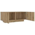 Meuble TV chêne artisanal 100x35x40 cm bois d'ingénierie – Image 5