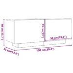 Meuble TV chêne artisanal 100x35x40 cm bois d'ingénierie – Image 9