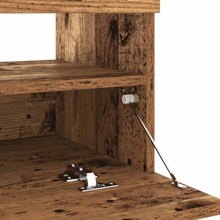 Meuble TV avec lumières LED vieux bois bois d'ingénierie – Image 9