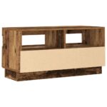 Meuble TV avec lumières LED vieux bois bois d'ingénierie – Image 6