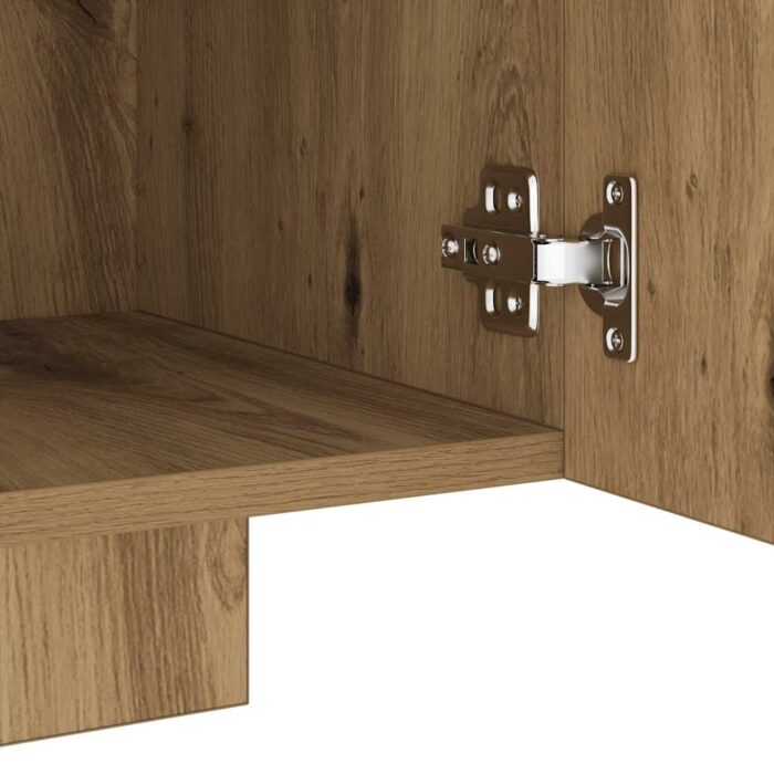 Meuble TV avec lumières LED chêne artisanal bois d'ingénierie – Image 9