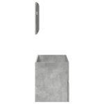Armoire de bain avec miroir gris béton bois d'ingénierie – Image 3