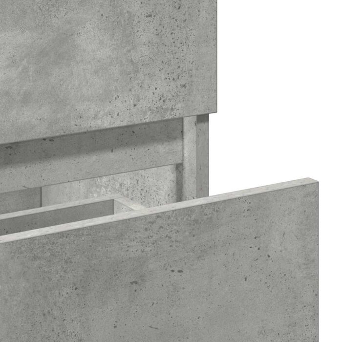 Armoire de bain avec miroir gris béton bois d'ingénierie – Image 6