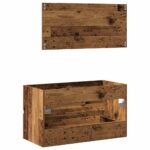 Armoire de salle de bain et miroir vieux bois bois d'ingénierie – Image 4