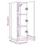 Meuble mural vieux bois 30,5x30x90 cm bois d'ingénierie – Image 9