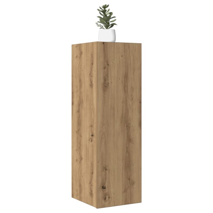Meuble TV chêne artisanal 30,5x30x90 cm bois d'ingénierie – Image 1