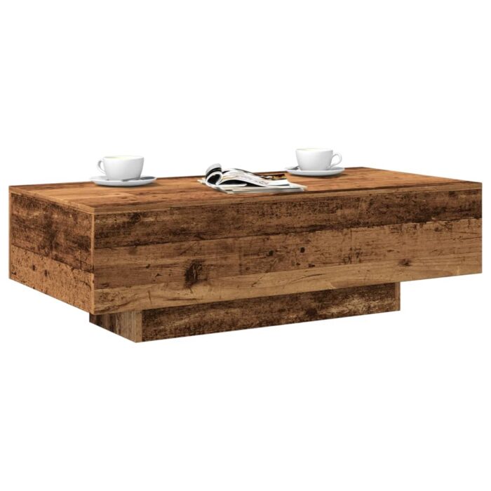 Table basse vieux bois 100x49,5x31 cm bois d'ingénierie – Image 1