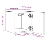 Meuble TV mural 2 pcs vieux bois 30,5x30x30 cm – Image 9