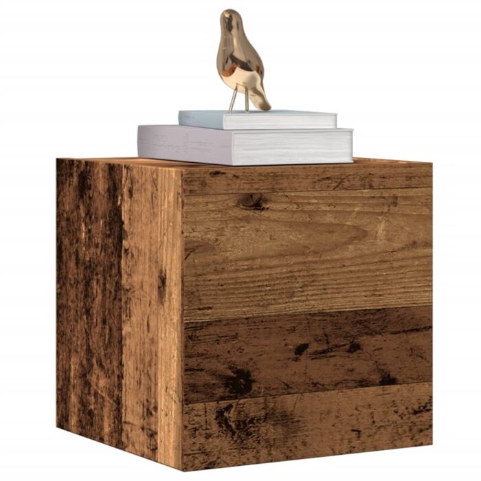 Meuble TV mural 2 pcs vieux bois 30,5x30x30 cm – Image 1