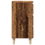 Table de chevet vieux bois 40x35x69 cm bois d’ingénierie – Image 3