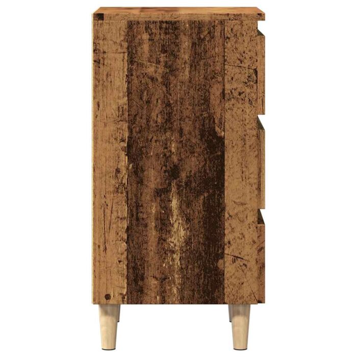 Table de chevet vieux bois 40x35x69 cm bois d’ingénierie – Image 3