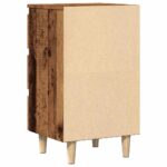 Table de chevet vieux bois 40x35x69 cm bois d’ingénierie – Image 4